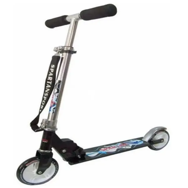 Monopattino con telaio in alluminio, colore nero-blu - Spartan immagine 1