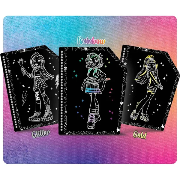 Monster High Amiche per Sempre set di disegni da grattare, 44 pagine - Lisciani immagine 2