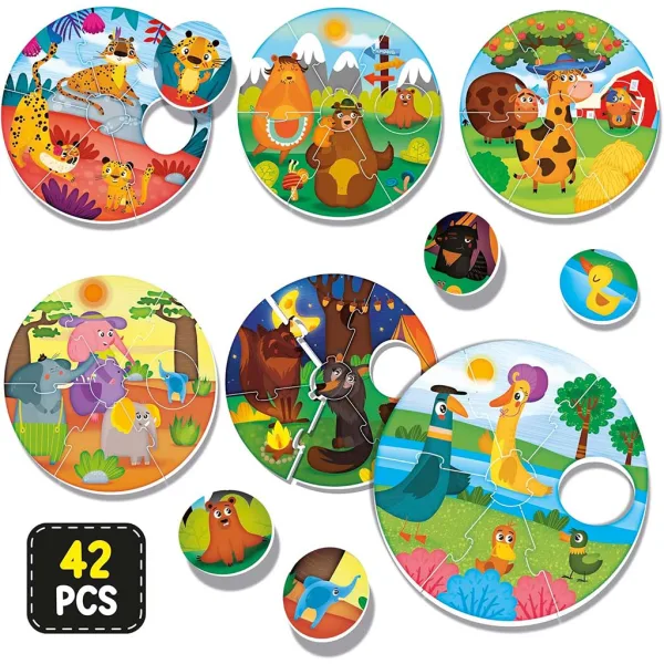 Montessori: Set di puzzle cuccioli di animali 42 pezzi - Lisciani immagine 2