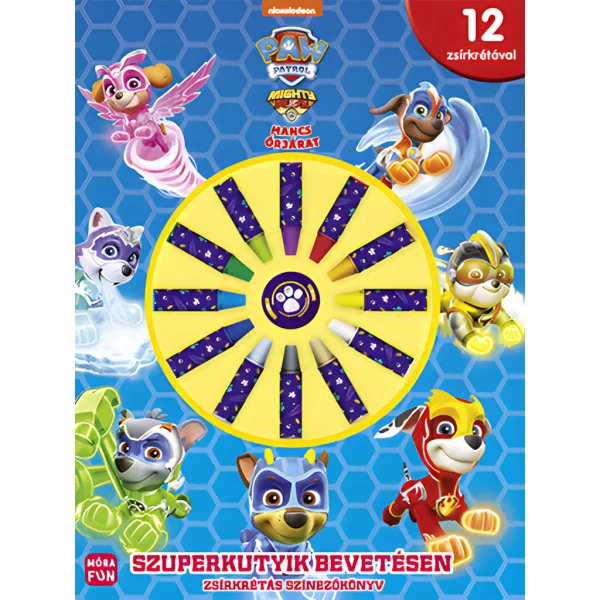 Móra: Paw Patrol - Mighty Pups - Libro da colorare dei super cuccioli in azione con pastelli a cera immagine 1