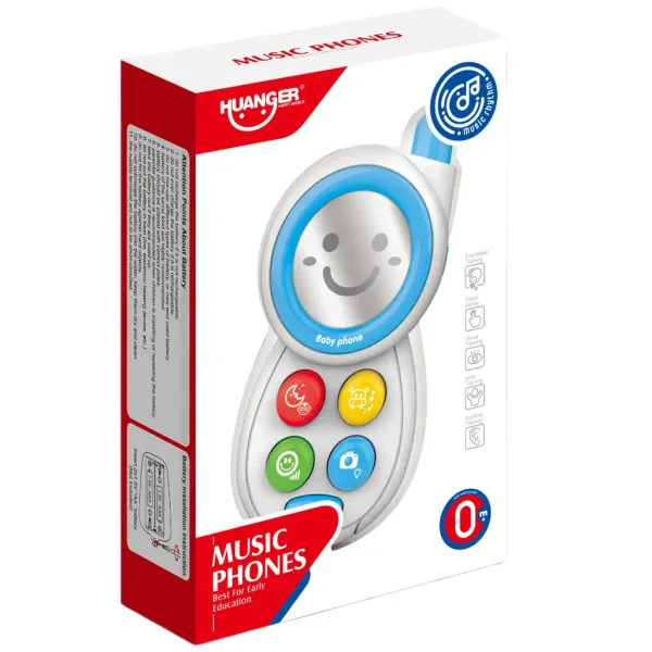 Music World: Telefono blu per bambini con luce e suono immagine 3