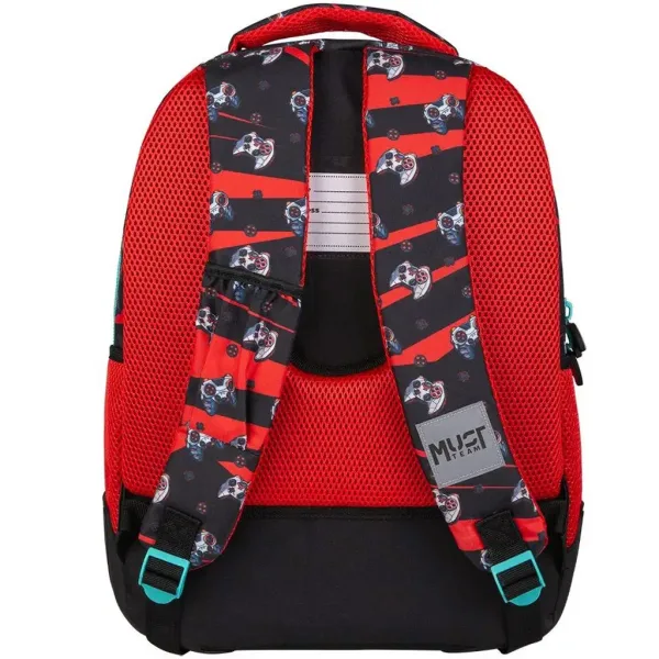 Must... Gamer zaino scolastico arrotondato a 3 scomparti, 32x18x43 cm immagine 2