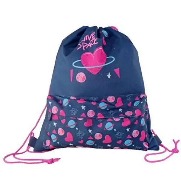 Must: Borsa da palestra e sport con tema spazio e amore, 33x39cm immagine 1