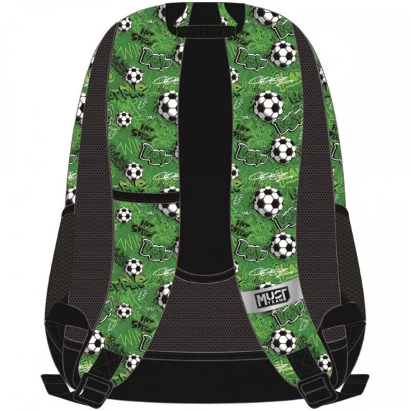 Must: zaino scolastico arrotondato con stampa a tema calcio 32 x 18 x 43 cm immagine 2