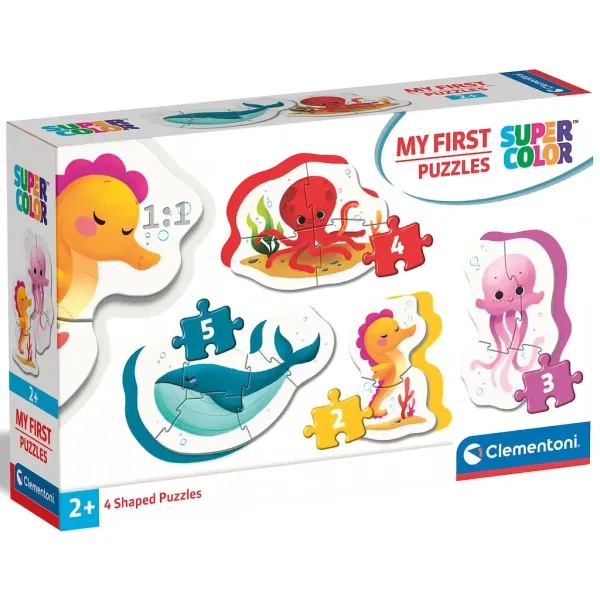 MyFirst Puzzle: 4 in 1 animali subacquei Supercolor baby puzzle - Clementoni immagine 1