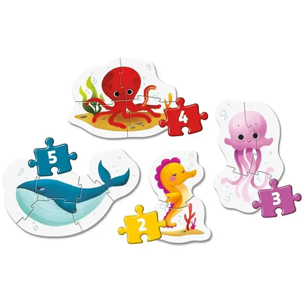MyFirst Puzzle: 4 in 1 animali subacquei Supercolor baby puzzle - Clementoni immagine 2