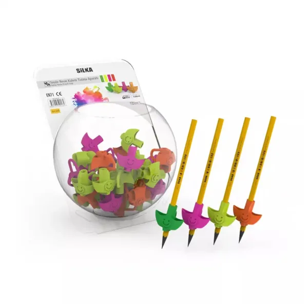 Nebulo: Impugnatura per matita in silicone con faccina sorridente, disponibile in vari colori, 1 pezzo immagine 1