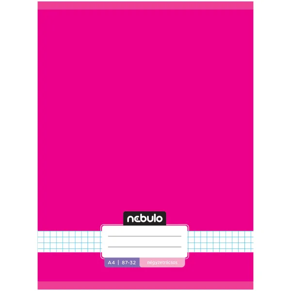 Nebulo: Quaderno a quadretti pinzato, colore neon rosa, 87-32 A/4 immagine 1