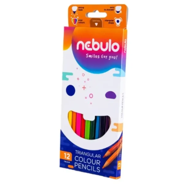 Nebulo: Set di 12 matite colorate a forma di triangolo immagine 1