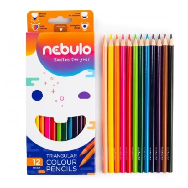 Nebulo: Set di 12 matite colorate a forma di triangolo immagine 2