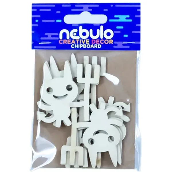 Nebulo: Set di 6 decorazioni di cartone a forma di diavolo immagine 1