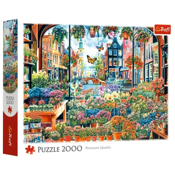 Negozio di fiori ad Amsterdam – Qualità premium, puzzle da 2000 pezzi – Trefl immagine 1