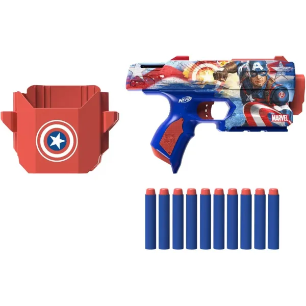 Nerf: Marvel Capitan America lanciatore di spugne - Hasbro immagine 2