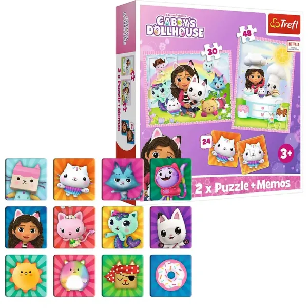 Netflix: Casa delle bambole di Gabi 2 in 1 puzzle + gioco di memoria immagine 2
