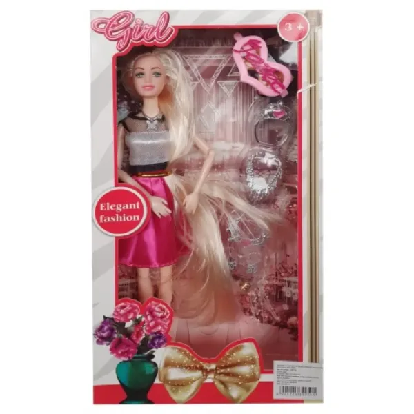 Nicky bambola alla moda elegante con lunghi capelli biondi di 28 cm con accessori in diverse varianti. immagine 4