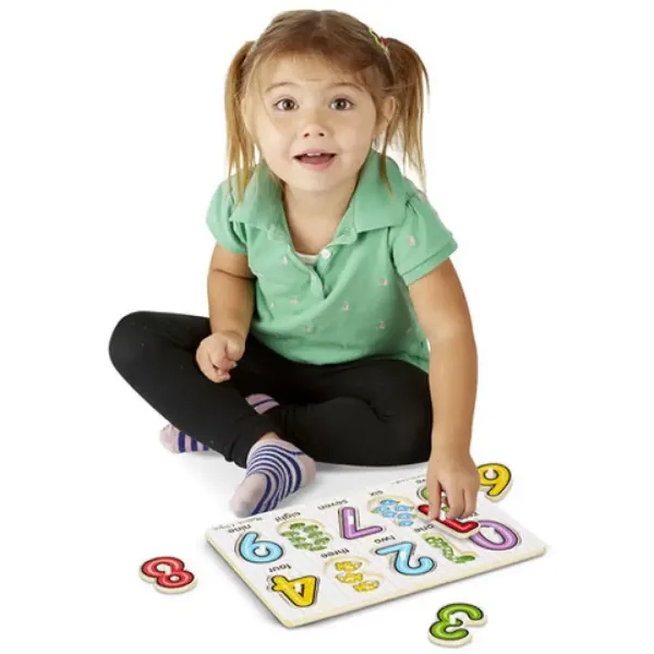 Numeri puzzle in legno con manopole - Melissa & Doug immagine 3