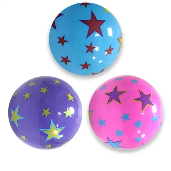Palla di gomma colorata con motivo a stelle, 23 cm, disponibile in diverse varianti. immagine 1