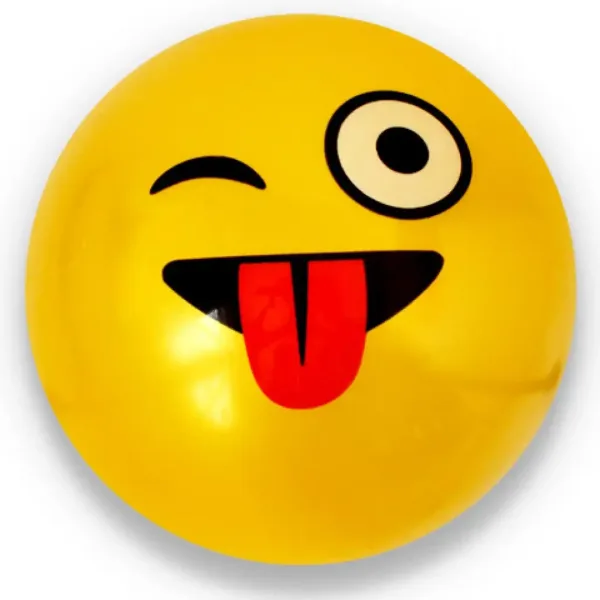 Palla di gomma con motivo emoji in diverse varianti 23 cm immagine 3