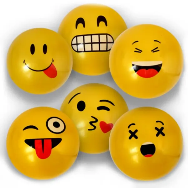Palla di gomma con motivo emoji in diverse varianti 23 cm immagine 7