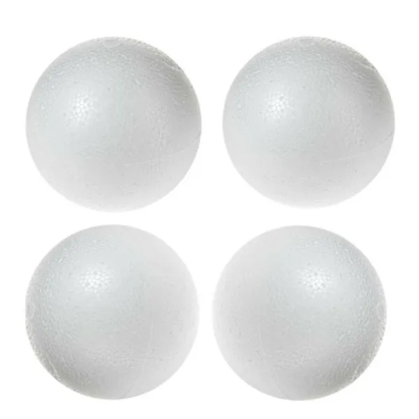 Palline di polistirolo decorabili 4 pezzi 6 cm immagine 1