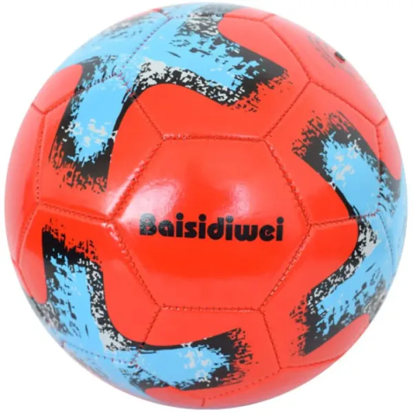 Pallone da calcio in pelle sintetica con motivo a croce colorato 23 cm immagine 1