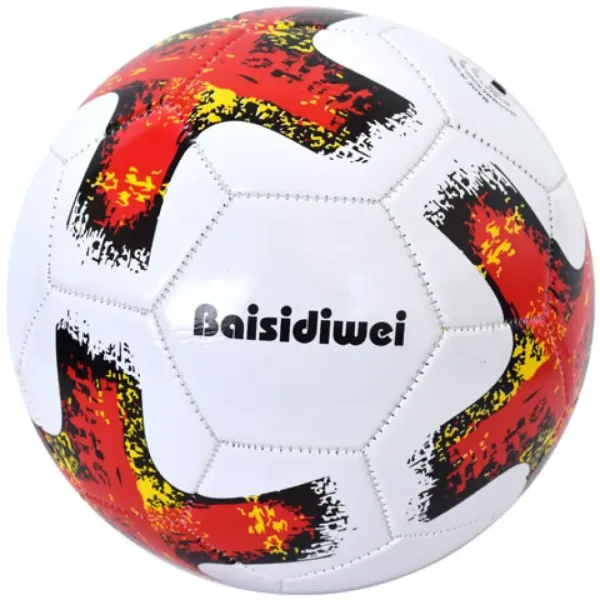 Pallone da calcio in pelle sintetica con motivo a croce colorato 23 cm immagine 2