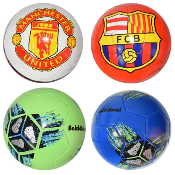 Pallone da calcio in pelle sintetica con motivo a croce colorato 23 cm immagine 5