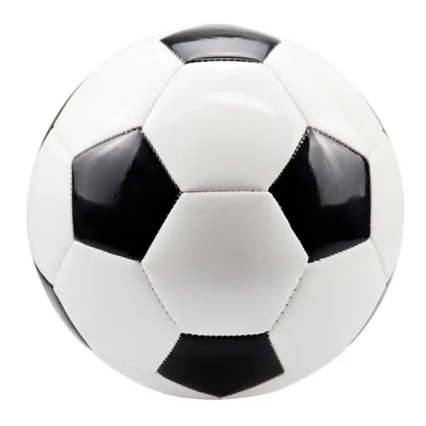 Pallone da calcio in pelle sintetica nei tradizionali colori bianco e nero, 23 cm immagine 1