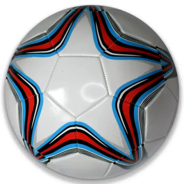 Pallone da calcio in similpelle con motivo a stelle, disponibile in diverse varianti, 22 cm immagine 3