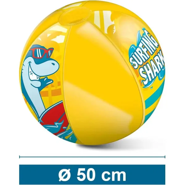 Pallone da spiaggia gonfiabile con motivo di squalo 50 cm - Mondo Toys immagine 3
