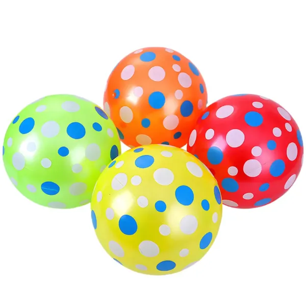 Pallone di gomma a pois da 23 cm in diverse varianti di colore immagine 1