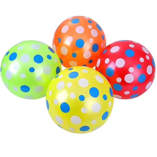Pallone di gomma a pois in diversi colori 23 cm 1 pezzo immagine 1