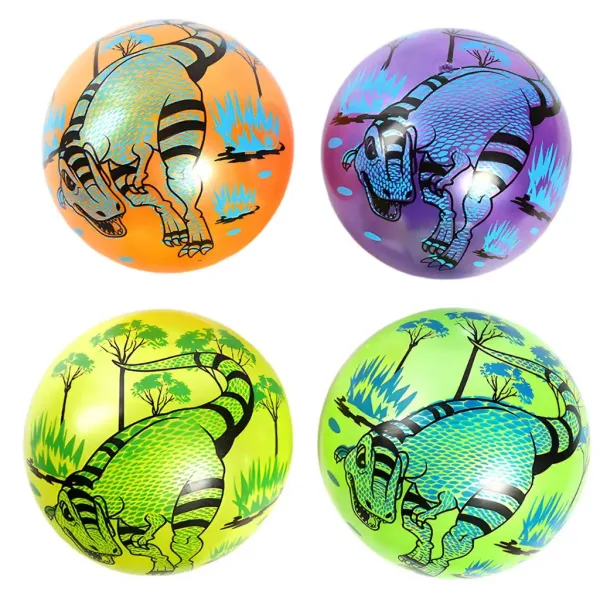 Pallone di gomma con motivo di dinosauro da 23 cm in diverse varianti di colore. immagine 1