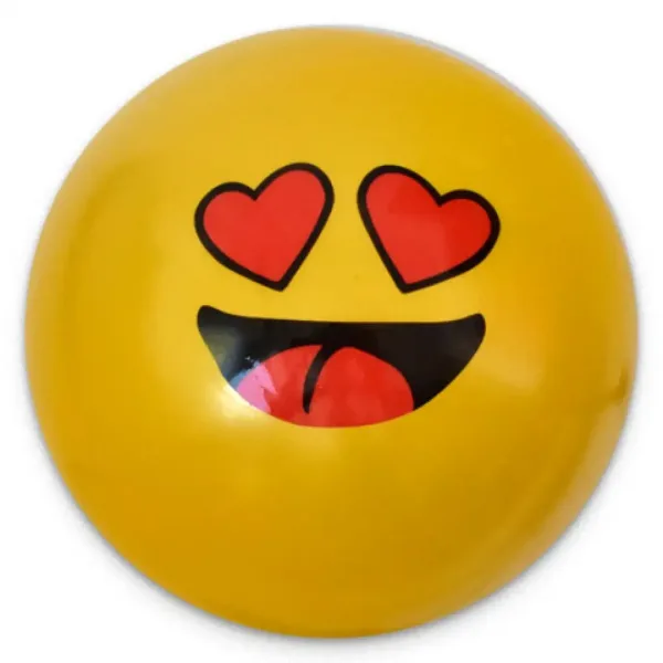 Pallone di gomma con motivo smiley in diverse varianti 23 cm immagine 2