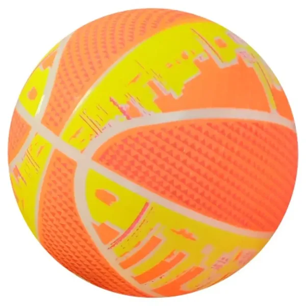 Pallone in gomma con motivo di basket neon da 22 cm in diverse varianti immagine 2