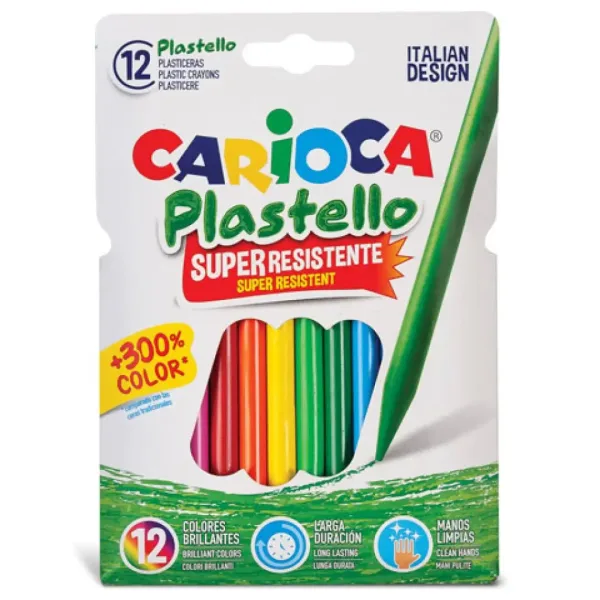 Pastelli a cera rotondi dai colori vivaci, 12 pezzi immagine 1