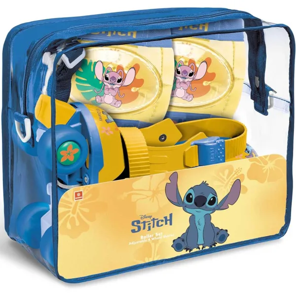 Pattini a rotelle Disney Stitch con set di protezioni, taglie 22-29 - Mondo Toys immagine 1
