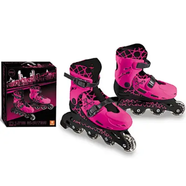 Pattini a rotelle rosa-nero taglia 33-36 - Mondo toys immagine 1
