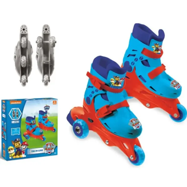 Pattini a tre ruote regolabili Paw Patrol taglia 29-32 immagine 1