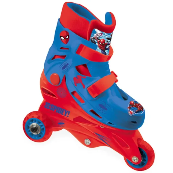 Pattini in linea o a due file regolabili di Spider-Man, taglia 29-32 - Mondo Toys immagine 2
