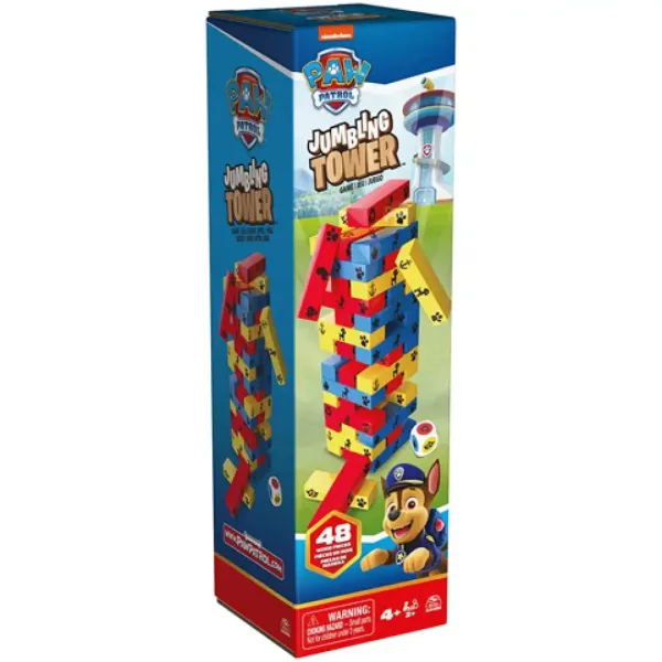 Paw Patrol: Gioco Jenga da costruzione a torre colorata - Spin Master immagine 1