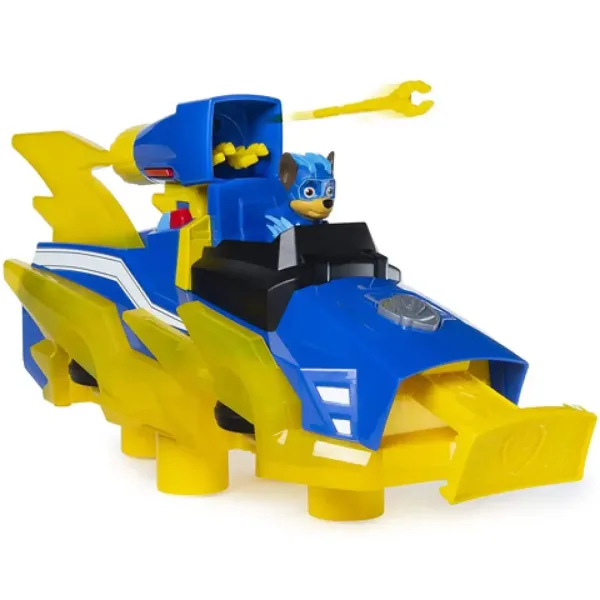 Paw Patrol Mighty Pups: Veicolo Deluxe di Chase con luci e suoni - Spin Master immagine 3