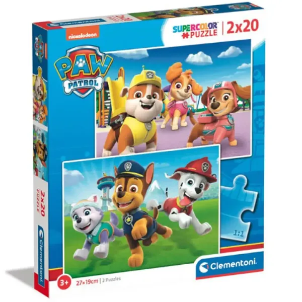 Paw Patrol Supercolor 2 in 1 2x20 pezzi puzzle - Clementoni immagine 1