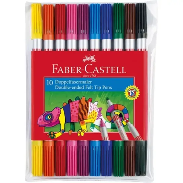 Pennarelli lavabili a doppia punta colorati set da 10 pezzi - Faber-Castell immagine 1
