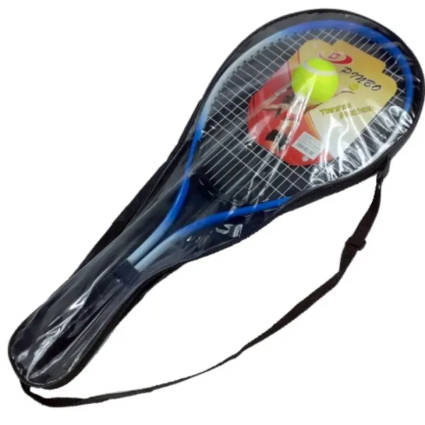 PinBo racchetta da tennis in metallo da 63 cm con pallina da tennis in borsa immagine 3