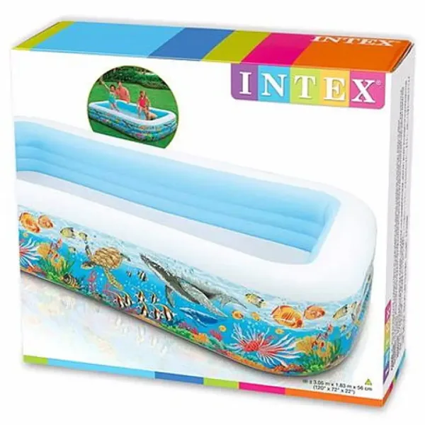 Piscina gonfiabile familiare con motivo marino 305cm - Intex immagine 2