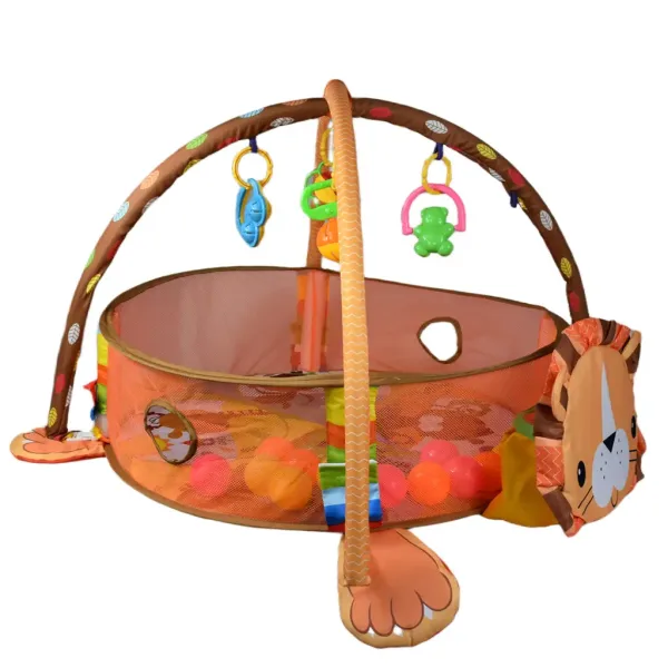 Piscina per bambini a forma di leone con palline e accessori 70x90cm immagine 2