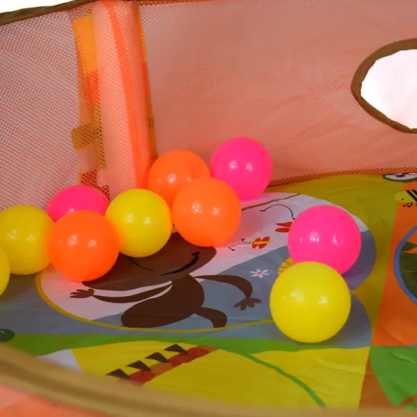 Piscina per bambini a forma di leone con palline e accessori 70x90cm immagine 4