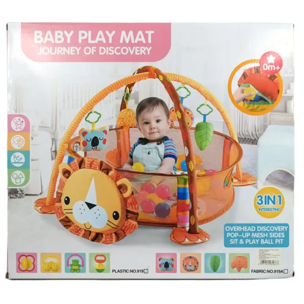 Piscina per bambini a forma di leone con palline e accessori 70x90cm immagine 6