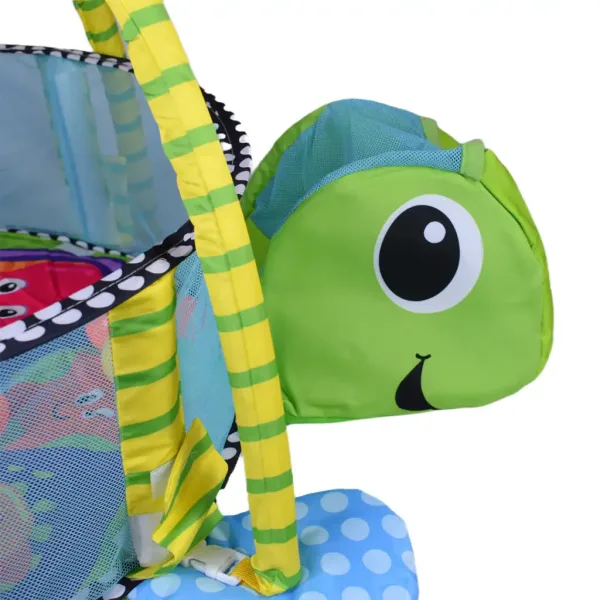 Piscina per bambini a forma di tartaruga con palline e accessori 70x90cm immagine 3
